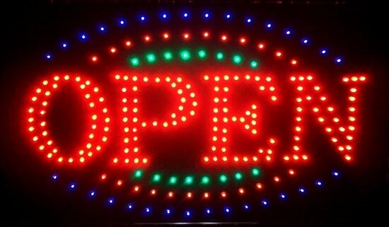 LED bord ' OPEN ' afm. XL