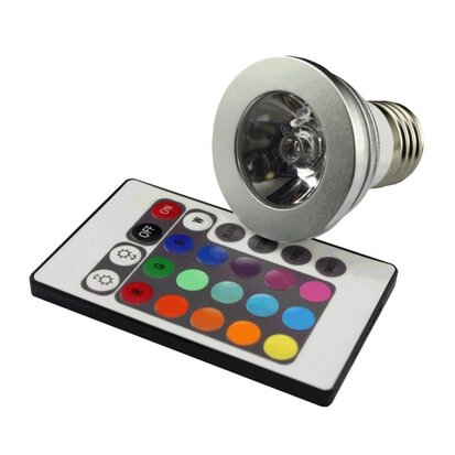 3W RGB LED lamp met E27 fitting