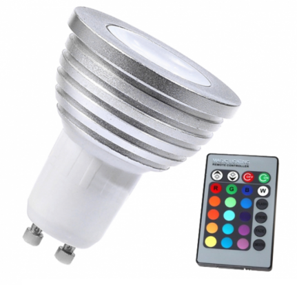 3W RGB LED lamp met GU10 fitting