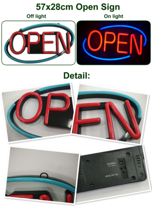 LED open sign 'Neon' round XL