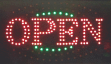 LED bord ' OPEN ' afm. XL