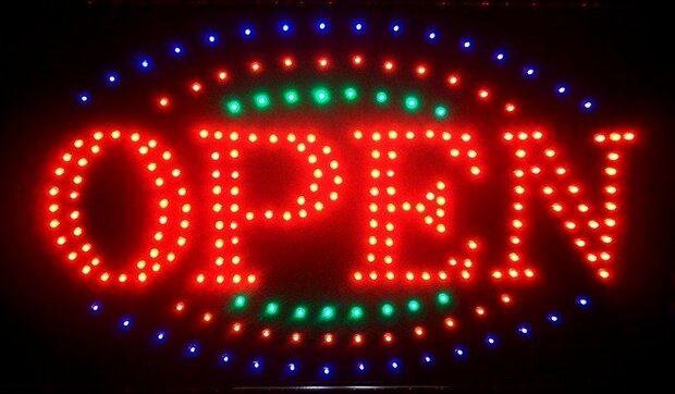 LED bord ' OPEN ' afm. XL