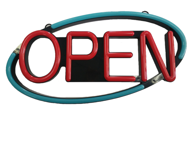 LED open sign 'Neon' round XL