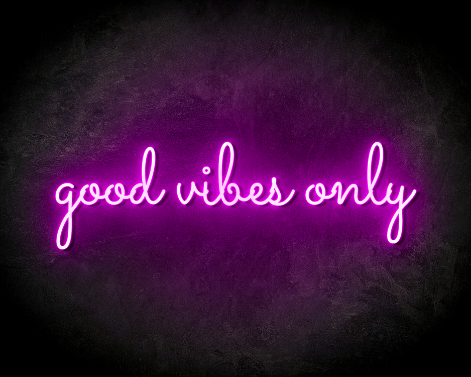 Neon Sign &#39;GOODVIBESONLY&#39; kunst LED reclamebord - Laagste prijsgarantie LED neon reclame borden - Neon Sign kopen? Specialist in Neon &amp; LED schermen | LEDreclamebords.nl