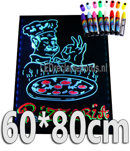 LED schrijfbord 60cm*80cm | 90 functies LED schrijfbord 60cm*80cm | 90 functies