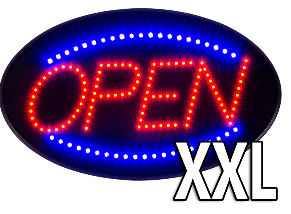 LED bord rond OPEN ' XXL - Sign kopen? Specialist in Neon & LED schermen | LEDreclamebords.nl