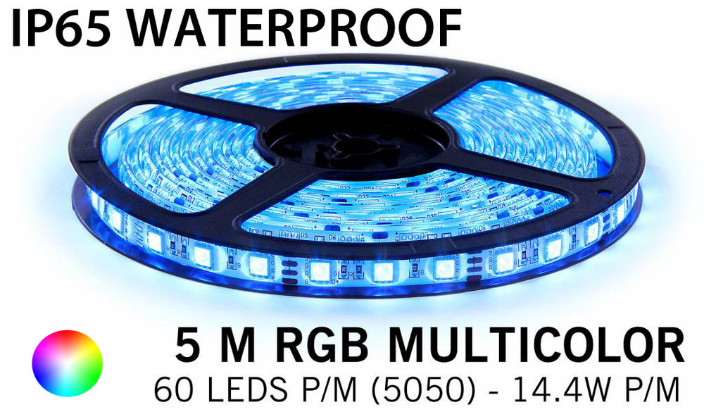 5M RGB 5050 LED strip 60LEDs p/m - IP68 - complete set 5M RGB 5050 LED strip 60LEDs p/m - IP68 - complete set