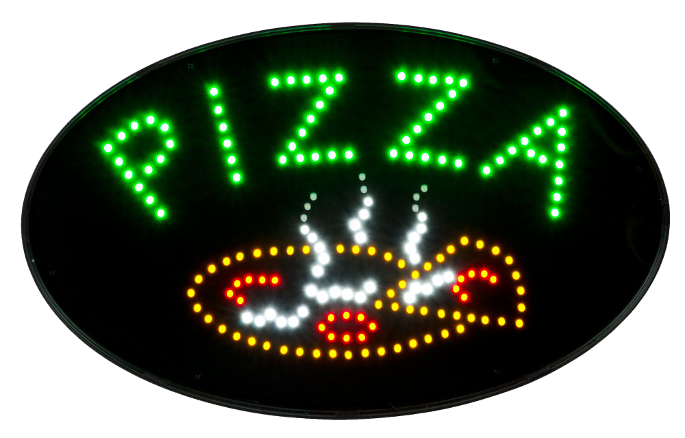 LED bord 'PIZZA' round 