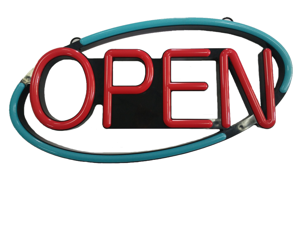 LED open sign 'Neon' round XL
