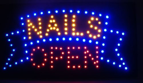 LED bord 'NAILS OPEN'