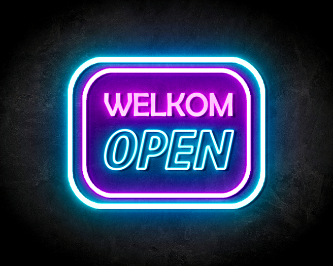 Neon Sign 'WELKOM OPEN' LED reclamebord Laagste prijsgarantie LED