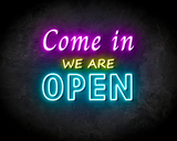 COME IN OPEN neon sign - LED neon reclame bord_