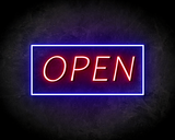OPEN VIERKANT neon sign - LED neon reclame bord_