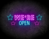 WE'RE OPEN STAR LUXE neon sign - LED neon reclame bord_