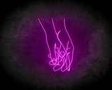 HOLDING HANDS LINE ART neon sign - LED neon reclame bord_