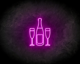 CHAMPAGNE BOTTLE neon sign - LED neon reclame bord_