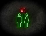 WC 2 COLORS neon sign - LED neon reclame bord_