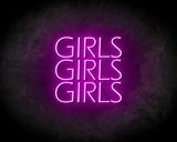 GIRLS GIRLS GIRLS neon sign - LED neon reclame bord_