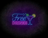 Free Drinks Neon Sign - Licht reclame _