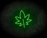 Weed Leaf Neon Sign - Neonreclame borden_