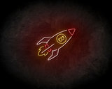 Bitcoin Rocket Neon Sign - Neonreclame borden_