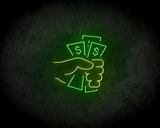 Money In Hand Neon Sign - Neonreclame borden_
