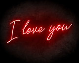 I Love You neon sign - LED neon reclame bord_