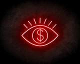 Money Eyes Neon Sign - Neonreclame borden_