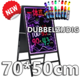 Dubbelzijdig LED schrijfbord 70cm*50cm | 90 functies_