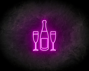 CHAMPAGNE BOTTLE neon sign - LED neon reclame bord