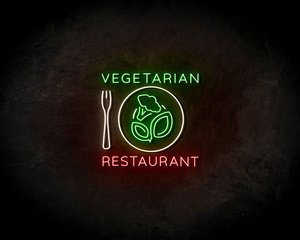 Vegetarian Restaurant Neon Sign - Licht reclame 