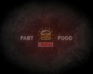 Fast Food Neon Sign - Licht reclame 