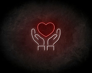 Hart In Hands Neon Sign - Neonreclame borden