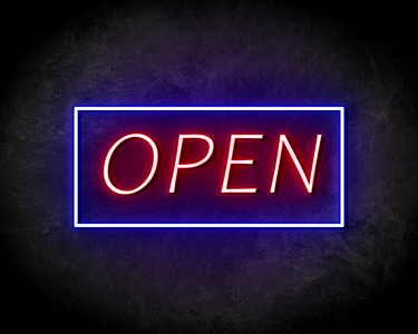 OPEN VIERKANT neon sign - LED neon reclame bord