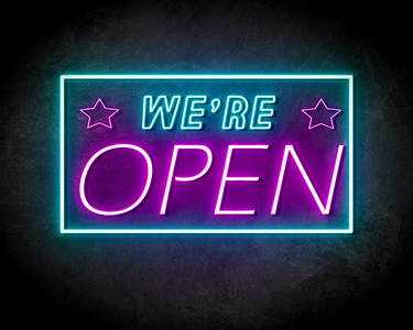 WE'RE OPEN STAR neon sign - LED neon reclame bord
