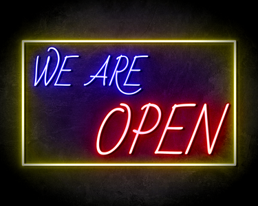 WE ARE OPEN YELLOW neon sign - LED neon reclame bord