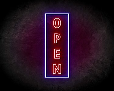 OPEN VERTICAAL neon sign - LED neon reclame bord