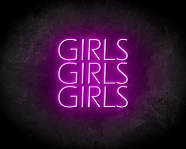 GIRLS GIRLS GIRLS neon sign - LED neon reclame bord