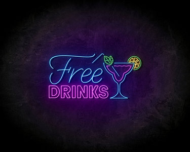 Free Drinks Neon Sign - Licht reclame 