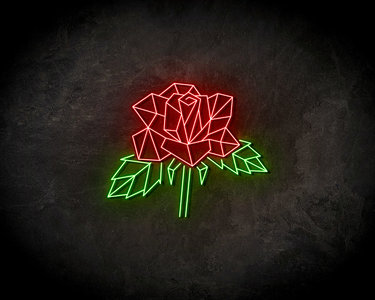 Geometric Rose Neon Sign - Licht reclame 