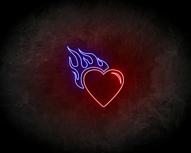 Fire Heart LED Neon Sign - Neon verlichting