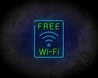 Free Wifi Neon Sign - Neonreclame borden
