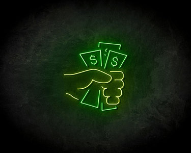Money In Hand Neon Sign - Neonreclame borden