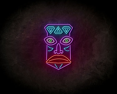 Tribe face LED Neon Sign - Neon verlichting